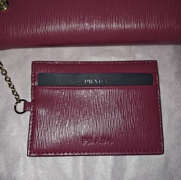 Prada Pink Saffiano Lux Leather Flap Continental Wallet - Picture 7 of 12